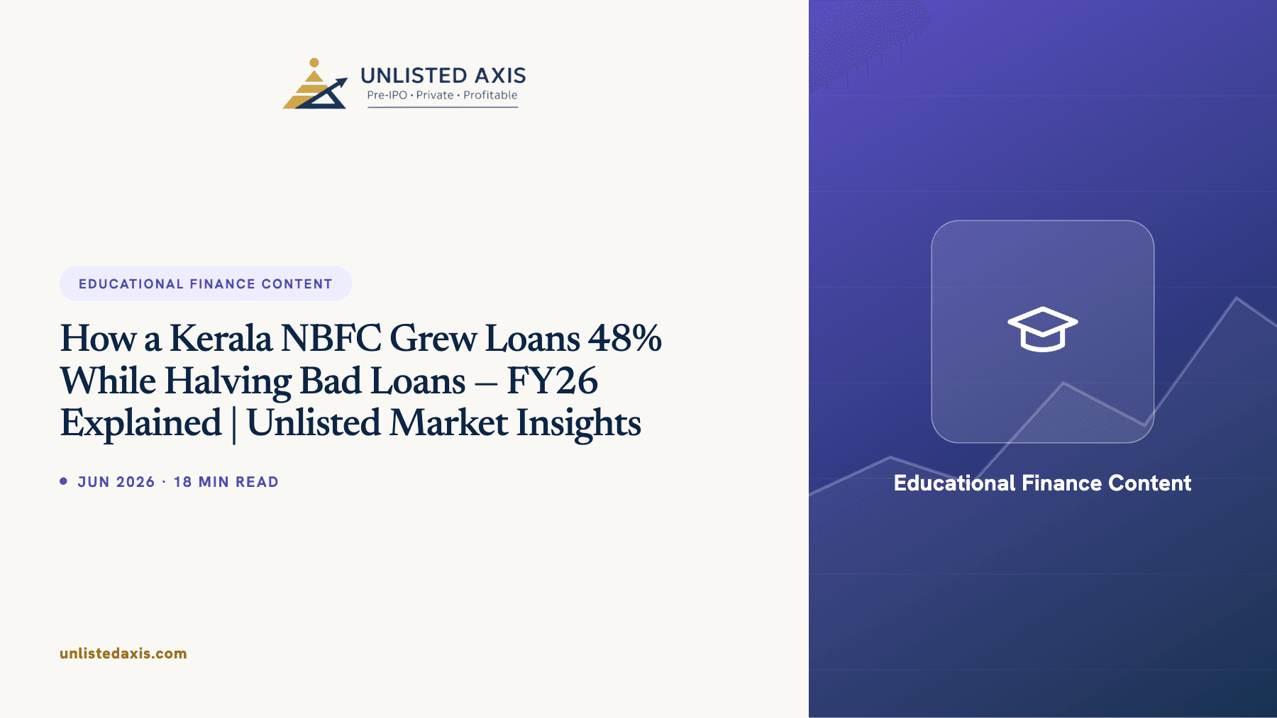 How a Kerala NBFC Grew Loans 48% While Halving Bad Loans — FY26 Explained | Unlisted Market Insights
